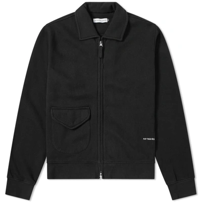 Shop Pop Trading Company Pop Trading Company Double Zip Jersey Jacket In Black