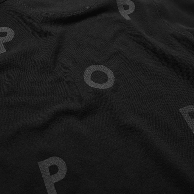 Shop Pop Trading Company Pop Trading Company Long Sleeve Pique Logo Tee In Black