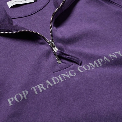 Shop Pop Trading Company Pop Trading Company Logo Half Zip Sweat In Purple