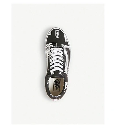 Shop Vans Old Skool Suede And Canvas Trainers In Black White Logo