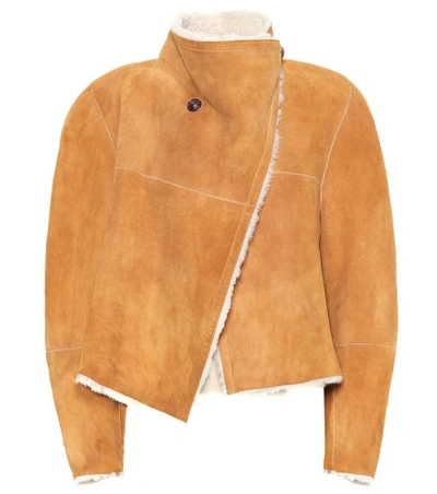 Shop Isabel Marant Shearling-lined Suede Jacket In Brown