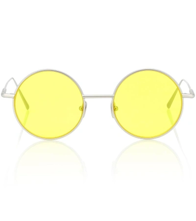 Shop Acne Studios Scientist Round Sunglasses In Yellow