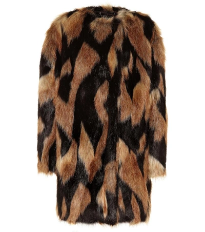 Shop Givenchy Faux Fur Coat In Brown