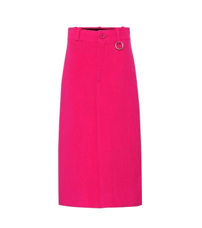 Shop Balenciaga Wool-blend Skirt In Pink