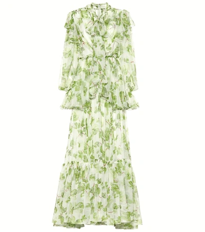 Shop Dolce & Gabbana Silk Chiffon Gown In White