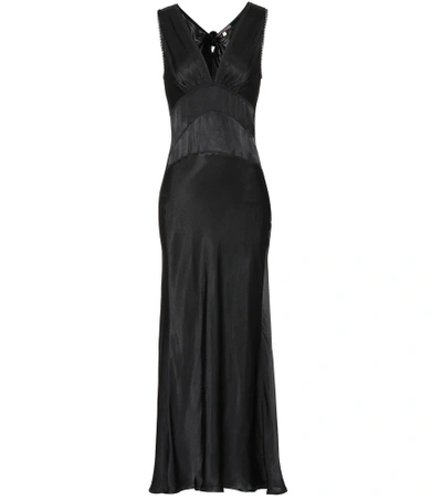 Shop Alexa Chung Satin Maxi Dress In Black