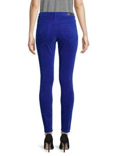 Shop Ag Farrah Velvet Skinny Jeans In Egyptian Blue
