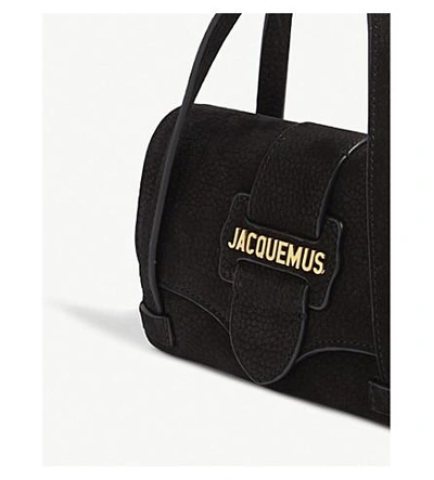 Shop Jacquemus Le Minho Nubuck Tote In Black Nubuck