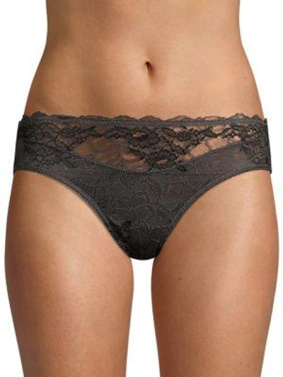 Shop Wacoal Lace Perfection Bikini Panty In Charcoal