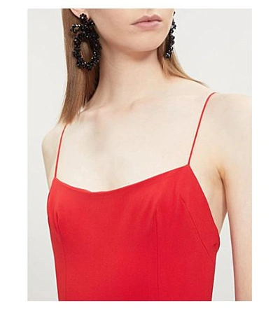 Shop Alex Perry Zane Fitted Stretch-crepe Dress In Red