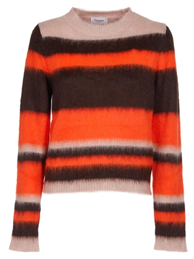 Shop Dondup Striped Furry Sweater In Multicolor
