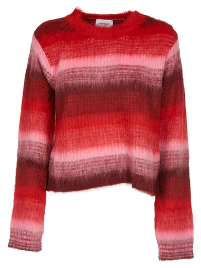 Shop Dondup Striped Furry Sweater In Pink