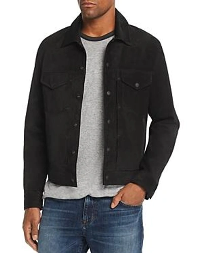 Shop Rag & Bone Suede Trucker Jacket In Black