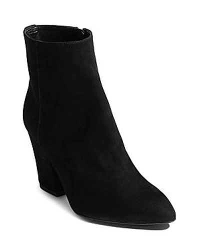 Shop Karen Millen Women's Pointed Toe Studded Leather Block High-heel Booties In Black