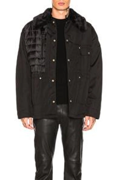 Shop Maison Margiela Cordura Button Up Jacket In Black.