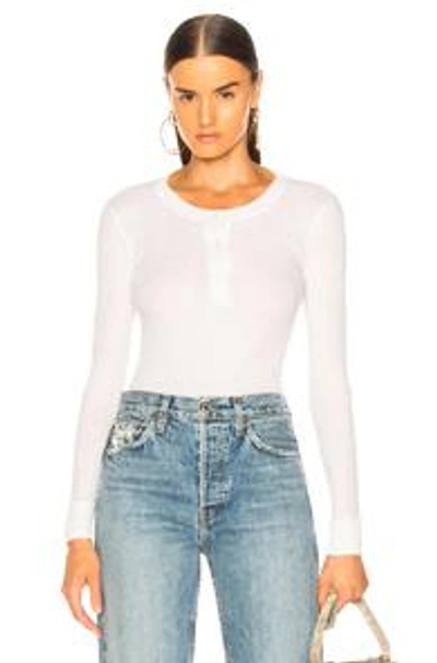 Shop Enza Costa Cashmere Long Sleeve Henley In White