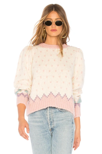 Shop Loveshackfancy Rosie Sweater In Cream
