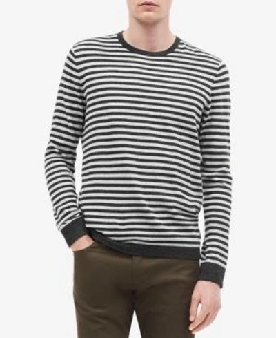 Shop Calvin Klein Men's Striped Sweater In Grey Combo