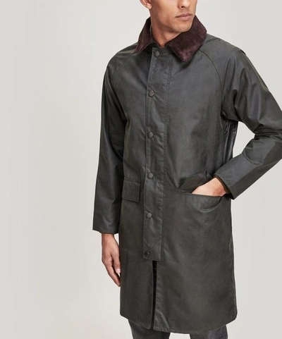 Barbour long wax best sale coat