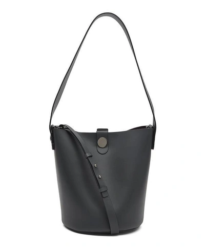 Shop Sophie Hulme The Swing Saddle Leather Shoulder Bag In Grey