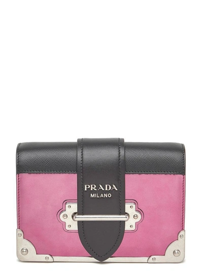 Shop Prada Cahier Mini Shoulder Bag In Pink