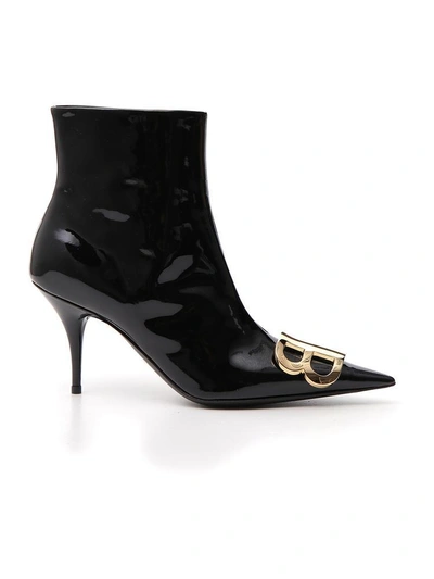 Shop Balenciaga Bb Ankle Boots In Black