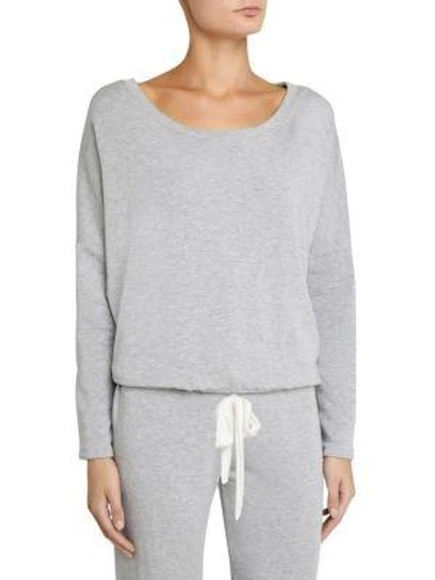 Shop Eberjey Winter Heather Slouchy Long Sleeve Sweatshirt In Heather Grey