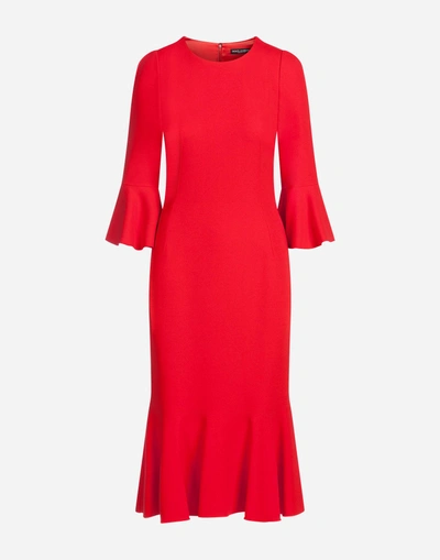 Shop Dolce & Gabbana Cady Dress In Red