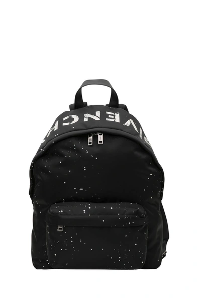 Shop Givenchy Stencil Nylon Backpack In Nero/bianco