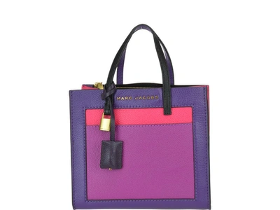Shop Marc Jacobs The Mini Grind Tote In Violet Multi