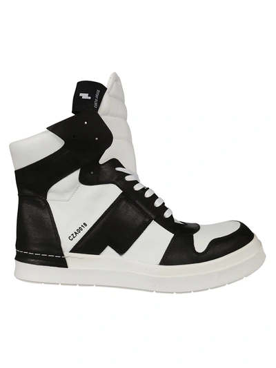Shop Cinzia Araia Paneled Hi-top Sneakers In White/black