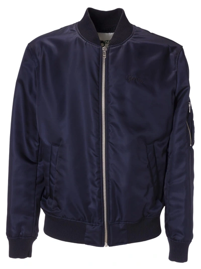 Shop Kenzo Tiger Bomber In Bleu Marine