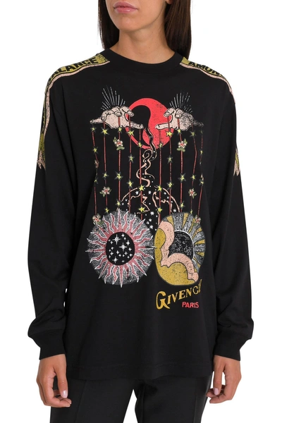 Shop Givenchy Libra Long Sleeves Tee In Nero