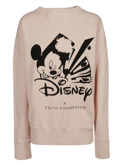 Shop Faith Connexion Disney Mickey Mouse Print Sweatshirt In Rosa