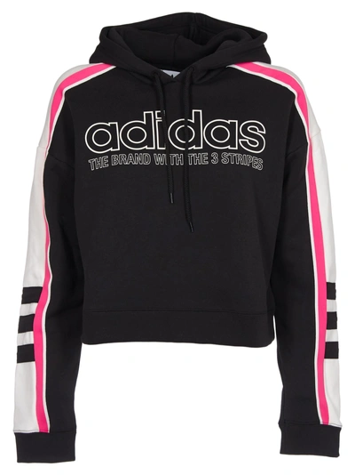 Shop Adidas Originals Logo Hoodie In Black