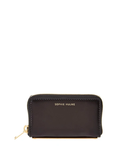 Shop Sophie Hulme Rosebery Leather Coin Purse In Black