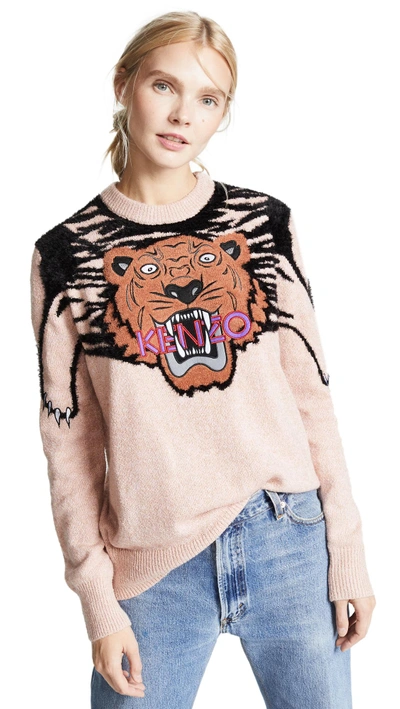 Shop Kenzo Tiger Claw Sweater In Sand