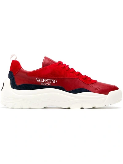 Shop Valentino Garavani Chunky Sole Sneakers - Red