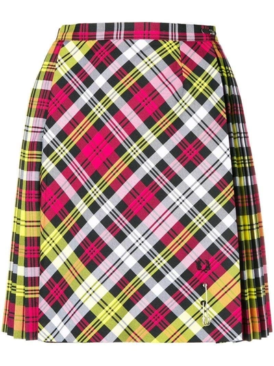 Shop Le Kilt X Fred Perry Pleated Tartan Mini Skirt - Pink