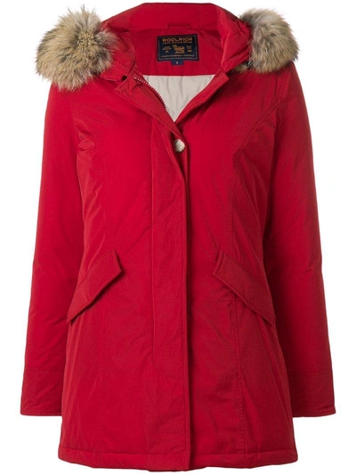 Shop Woolrich Padded Hooded Jacket In Red