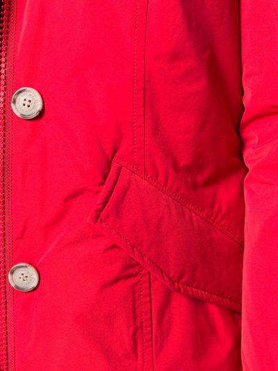 Shop Woolrich Padded Hooded Jacket In Red