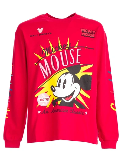 Shop Gcds Mickey Mouse Sweatshirt In Red