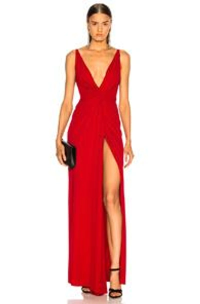 Shop Alexandre Vauthier Twist Gown In Scarlet