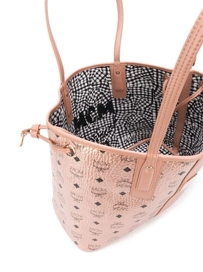 Mcm Medium Liz Reversible Shopper - Grey In Pink & Purple