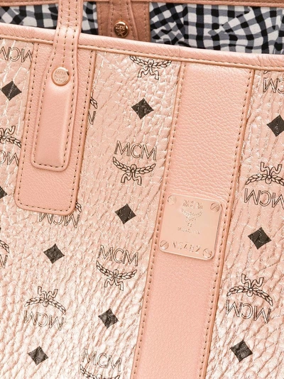 Mcm Medium Liz Reversible Shopper - Grey In Pink & Purple