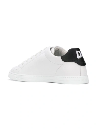 Shop Fendi Classic Lace-up Sneakers - White