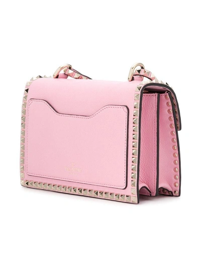 Shop Valentino Small  Garavani Rockstud Shoulder Bag In Pink