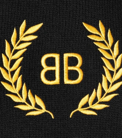 Shop Balenciaga Bb Turtleneck Sweater In Black