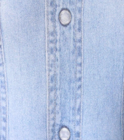 Shop Vetements Printed Cotton-blend Bodysuit In Blue
