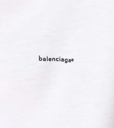 Shop Balenciaga Logo Cotton T-shirt In White